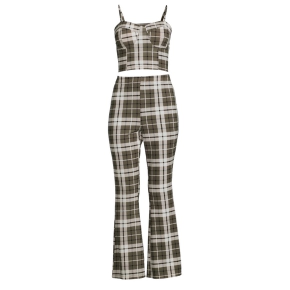 Nwt Nobo plaid tank top and pants 2 piece outfit set size   XXL  green 99** - Picture 3 of 8